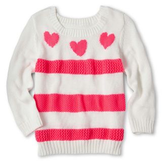 ARIZONA Mixed Stitch Heart Sweater   Girls 6 16 and Plus, Extreme Rose, Girls
