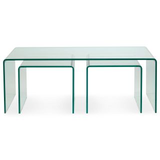 Luna 3 pc. Nesting Glass Table Set, Clear