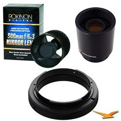 Rokinon 500mm F6.3 Mirror Lens for Nikon with 2x Multiplier (Black Body)   ED500