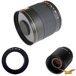 Rokinon 800mm F8.0 Mirror Lens for Sony E Mount (NEX) with 2x Multiplier (Black)