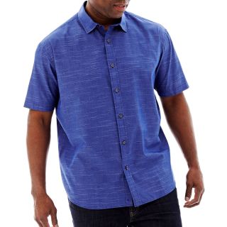 CLAIBORNE Patterned Woven Shirt Big and Tall, Blue, Mens