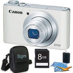 Canon PowerShot S110 White Compact High Performance Camera 8GB Bundle