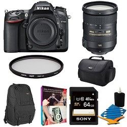 Nikon D7100 DX Format Digital HD SLR Body 64GB SD and 18 200mm Lens Bundle with