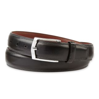 Stafford Black Leather Belt, Mens