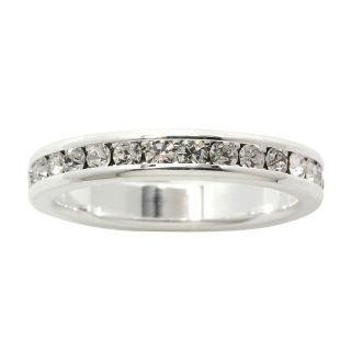 Bridge Jewelry Silver Tone Crystal Eternity Ring