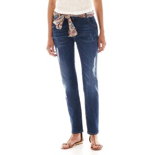 Mng By Mango Deconstructed Floral Jeans, Dark Denim, Womens