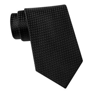 CLAIBORNE Micro Pin Dot Silk Tie, Black, Mens