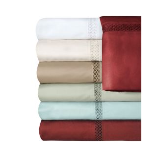 Veratex 500tc Egyptian Cotton Sateen Embroidered Prince Pillowcases, Merlot