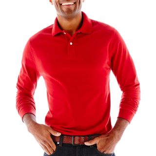 St. Johns Bay Sueded Polo Shirt, Red, Mens