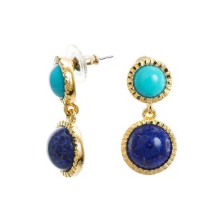 KJL by KENNETH JAY LANE Gold Tone Aqua & Blue Stone Earrings, Womens