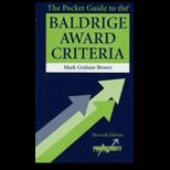 Pocket Guide to Baldrige Award Criteria
