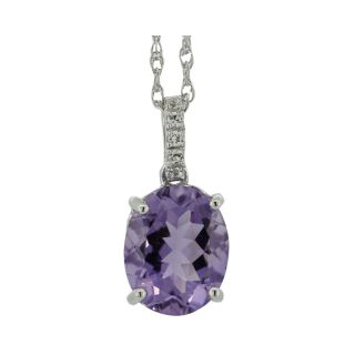 Sterling Silver Amethyst & Lab Created Sapphire Pendant, Womens
