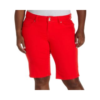 Levis 542 Denim Bermuda Shorts   Plus, Red, Womens
