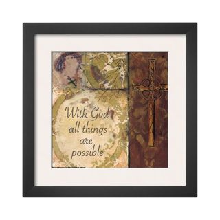ART Cross II With God All Things Are Possible Framed Print Wall Art