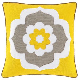 HAPPY CHIC BY JONATHAN ADLER Lola Flower Square Pillow, Yellow