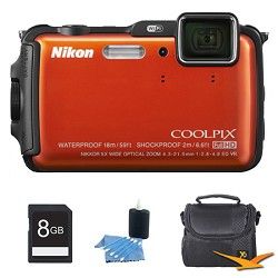 Nikon COOLPIX AW120 16MP Waterproof Shockproof Freezeproof Orange Digital Camera