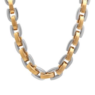 Mens Two Tone Stainless Steel D Link Chain, Two Tone