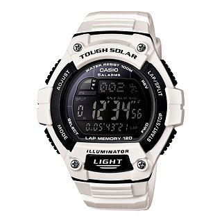 Casio Solar Runner Large Case Watch, White, Womens