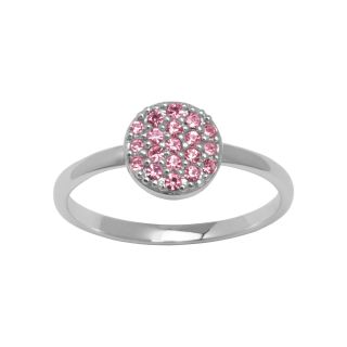 Rose Color Crystal Ring Sterling Silver, White, Girls