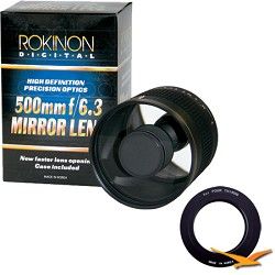 Rokinon 500mm F6.3 Mirror Lens for Olympus Micro 4/3 (Black Body)   ED500M B
