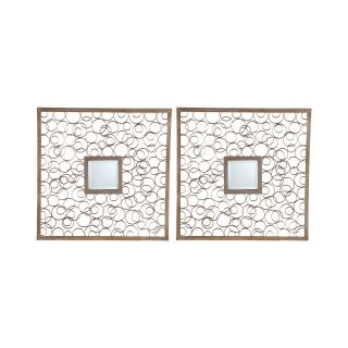 Ansara Set of 2 Decorative Mirrors, Bronze