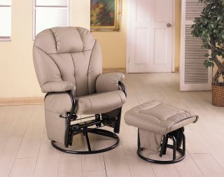 Coaster Comfort Swivel Glider Chair with Ottoman in Bone Model 2645