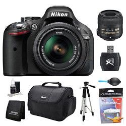 Nikon D5200 DX Format Digital SLR Camera 18 55mm and 40mm Lens Kit