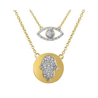 ONLINE ONLY   Diamond Addiction Diamond Accent 14K Gold Plated Necklace Set,