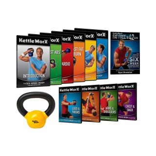KettleWorX Ultra System with 5 lb., 10 lb. or 15 lb. Kettlebell Weights, Yellow