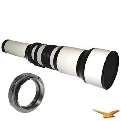 Rokinon 650 1300mm F8.0 F16.0 Zoom Lens for Sony Alpha / Minolta (White Body)  
