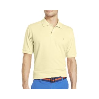 Izod Short Sleeve Solid Oxford Polo Shirt, Gold, Mens
