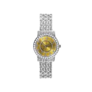Womens Diamond Accent Alloy Bracelet Watch, Yellow/Silver
