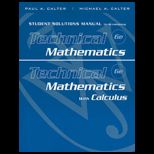 Technical Mathematics with Calculus   Student Solutions Manual