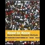 Need to Know  Social Science Research Methods