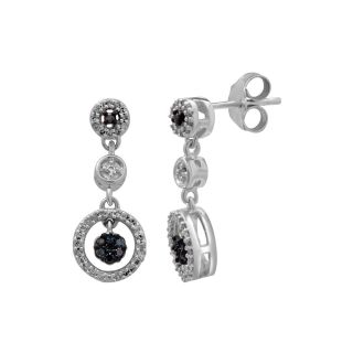 CT. T.W. White & Blue Diamond Drop Earrings, Womens