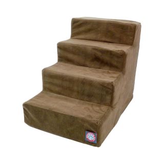 Majestic Pet 4 Step Faux Suede Pet Stairs, Chocolate (Brown)