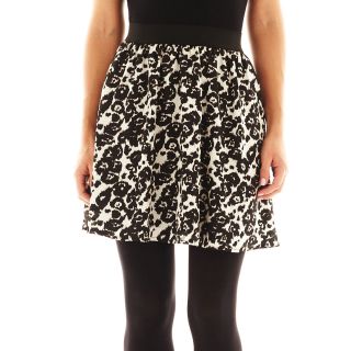 Worthington Soft Mini Skirt   Petite, Blk/wht Flori Prnt