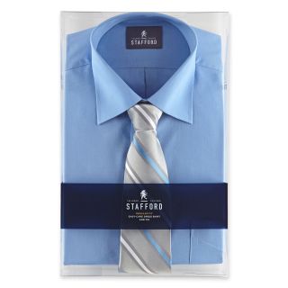 Stafford Shirt and Tie Set, Blue, Mens