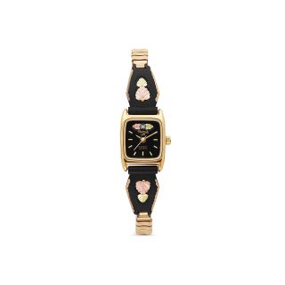 Black Hills Gold Double Leaf Diamond Accent Watch, Womens