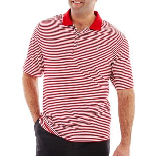 Izod Short Sleeve Striped Golf Polo Big and Tall, Red, Mens