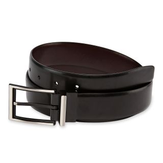 JF J.Ferrar JF J. Ferrar Reversible Leather Belt w/ 2 Tone Buckle, Black/Brown,