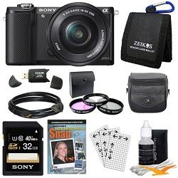 Sony a5000 Compact Interchangeable Lens Camera Black w 16 50mm Power Zoom Lens B