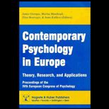 Contemporary Psychology in Europe  Theory, Research, and Applications