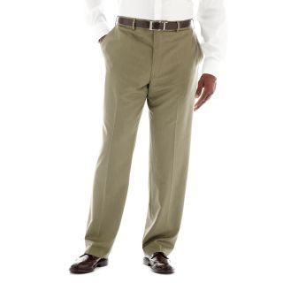 Stafford Year Round Flat Front Pants   Big and Tall, Black, Mens