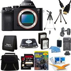 Sony Alpha 7 a7 Digital Camera and 2 64 GB SDHC Cards and 2 Batteries Bundle