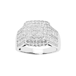 1 CT. T.W. Princess Diamond Engagement Ring, White/Gold, Womens