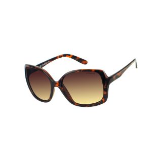 LIZ CLAIBORNE Hustle Square Frame Sunglasses, Tort Med., Womens
