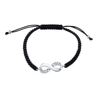 Bridge Jewelry Footnotes Too Crystal Accent Infinity Black Macramé Bracelet