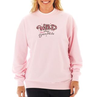 Fleece Graphic Sweatshirt, Pink, Womens