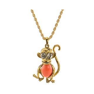 KJL by KENNETH JAY LANE Simulated Coral Monkey Pendant, Womens